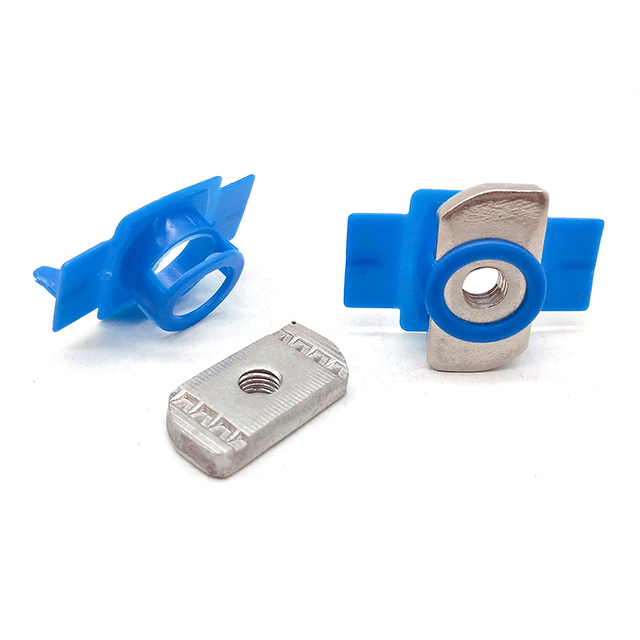 Porca de mola de canal de aço carbono galvanizado por imersão a quente com asa de plástico