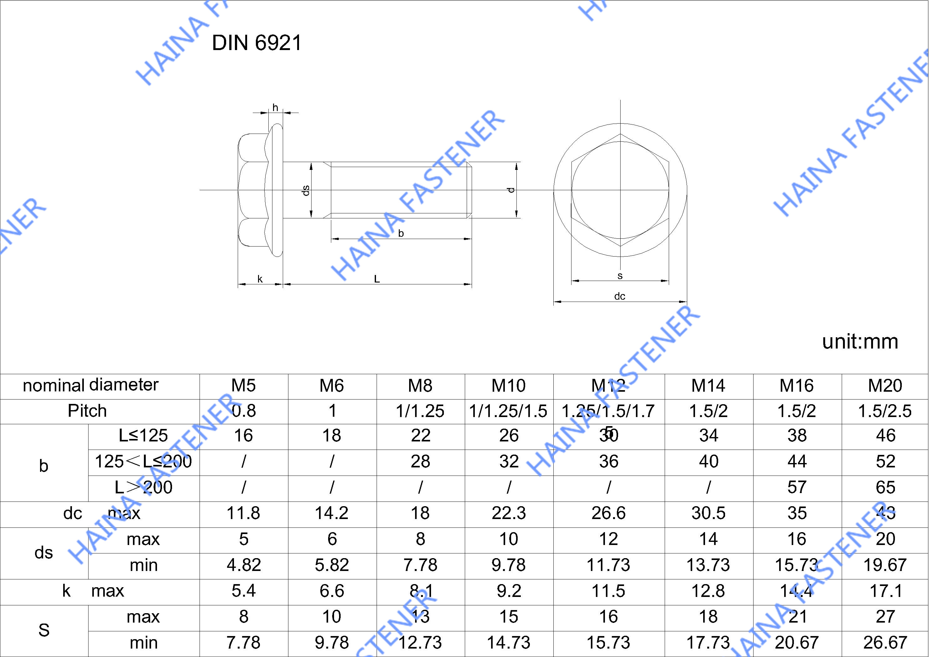 DIN6921六角法兰螺栓