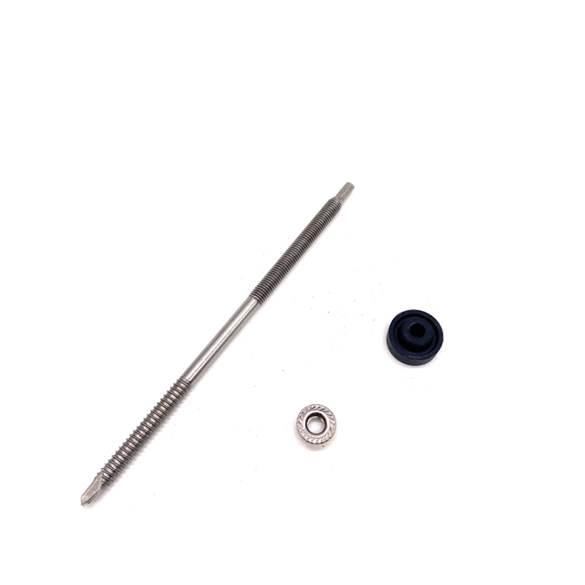 Parafuso de cabeça dupla com gancho de lata para montagem solar em aço inoxidável 304 410 para autoperfuração