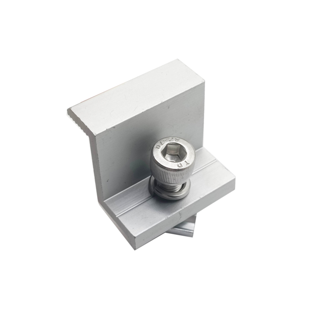 Preço de fábrica Estrutura de montagem solar Braçadeira final de alumínio anodizado com parafuso de soquete e porca