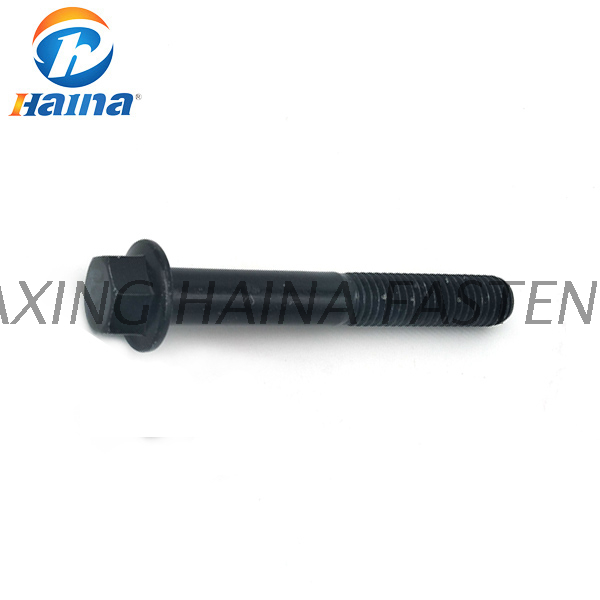 DIN6922 Gr8.8 Parafuso de flange hexagonal Parafuso de flange sextavado com haste reduzida preto