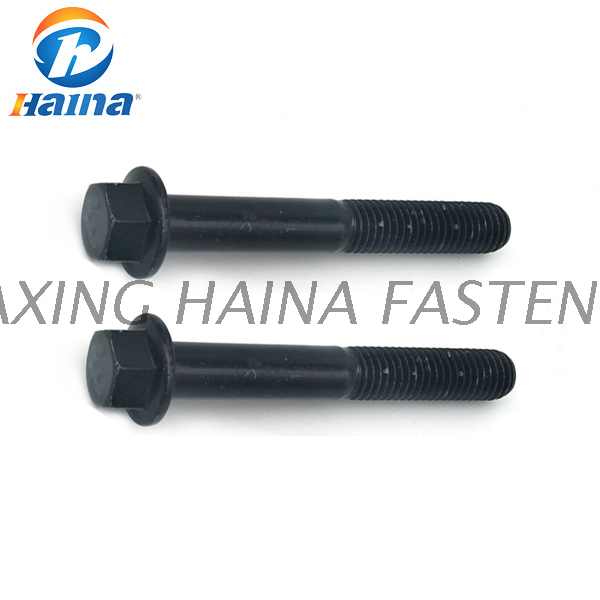 DIN6922 Gr8.8 Parafuso de flange hexagonal Parafuso de flange sextavado com haste reduzida preto