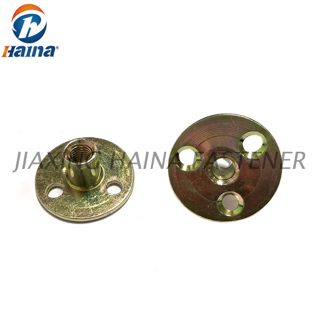 Porcas baixas redondas chapeadas zinco da cor T com porca do T do furo de três Brad